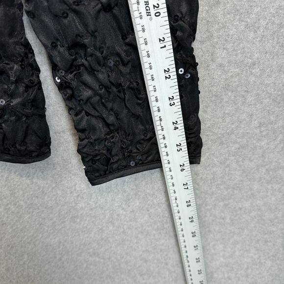 Adressing Woman Jacket Womens Medium Black Full Zip Embellished Crinkle Sequin - Picture 15 of 15